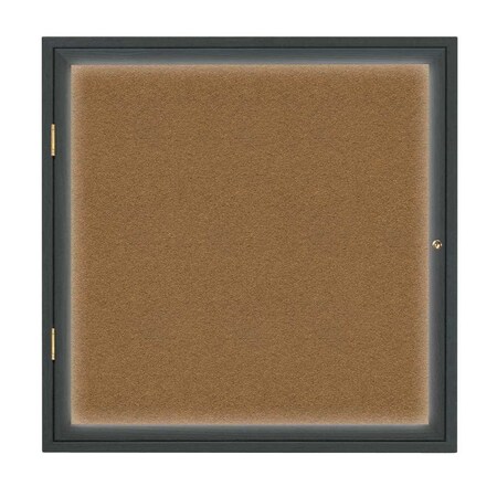 United Visual Products Single Door Indoor Enclosed Easy Tack Bo UV300EZ811-BLACK-GOLD